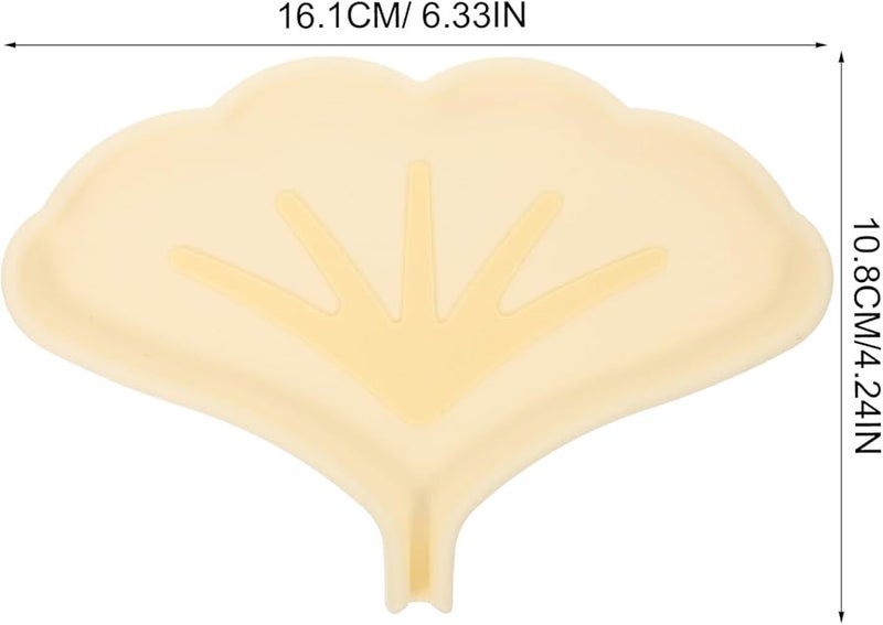 Ginkgo Leaf Silicone Soap Holder Non Slip Draining Soap Dish for Bathroom Kitchen - Image 2